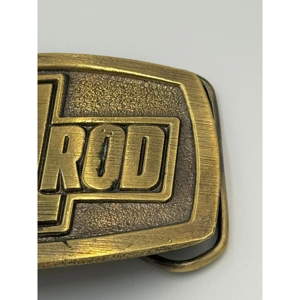 Vintage Hot Rod‎ 1 Belt Buckle Brass Tone Automotive Racing Retro Style Metal